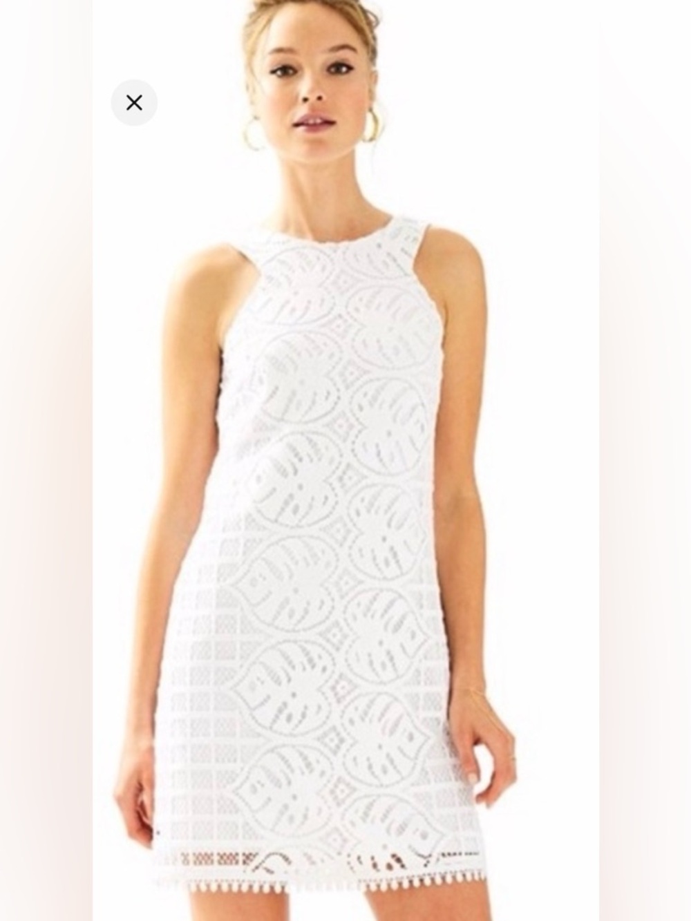 Lilly Pulitzer White Mango Shift Lace Dress small EUC